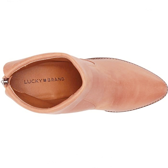 Stylish Lucky Brand Natural Leather Booties - Picture 5 of 10